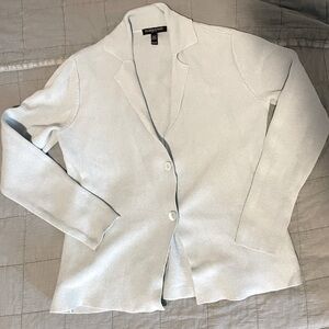 Eileen Fisher silk/cotton blend light blue cardigan in size XS Petite.